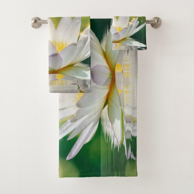 Paysage de fleurs de lotus blanc, zen (En situation)