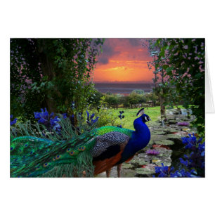 Paysage de nature de paradis d'imaginaire de paon