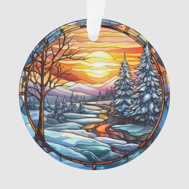 Paysage de Noël en verre feuilleté (devant)