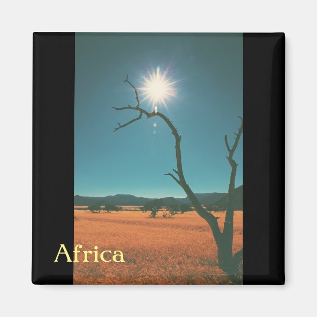 Paysage de savane Bush Afrique Arbre Magnet (Devant)