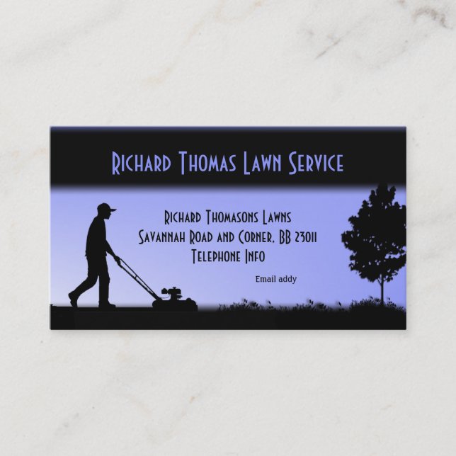Paysage de service de pelouse Sky Blue Carte de vi (Devant)