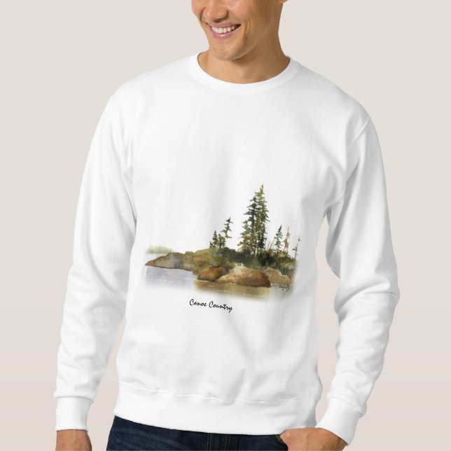 Paysage des pins Sweatshirt Canot Pays (Devant)
