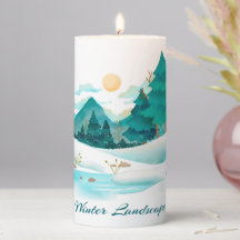 Paysage d'hiver Bougie pilier