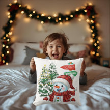 Paysage d'hiver merveilleux - Coussin décoratif