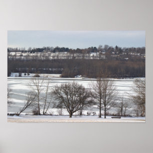 Paysage d'hiver Poster du lac gelé