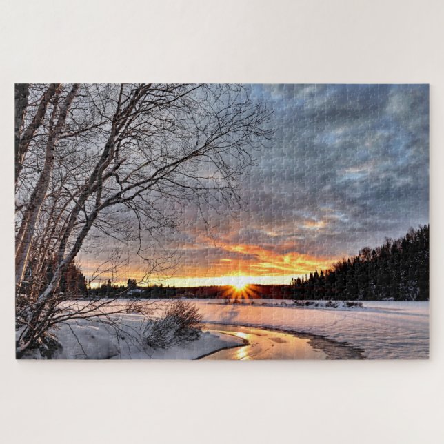 Paysage d'hiver Scène de neige Jigsaw Puzzle (Horizontal)