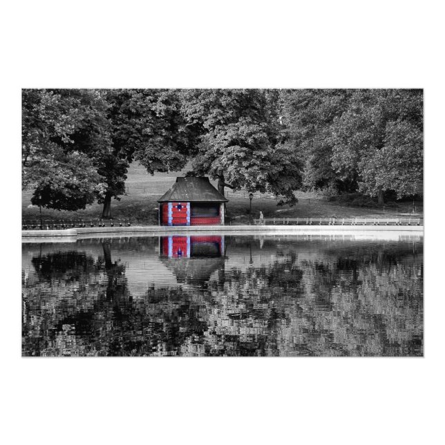 Paysage du parc central noir et blanc Photo (Devant)