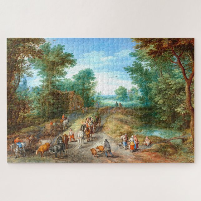 Paysage en bois, Jan Brueghel Art Jigsaw Puzzle (Horizontal)
