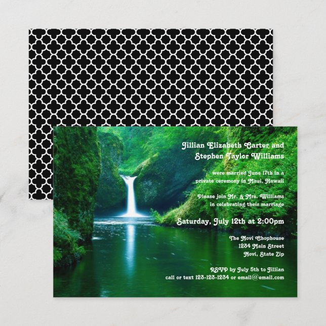 Paysage en cascade - Faire-part 3x5 Mariage (Devant / Derrière)