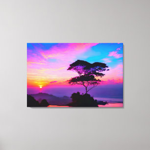 Paysage ensoleillé époustouflant Toile enveloppée