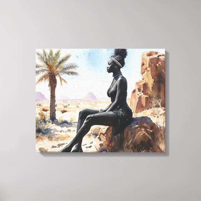 Paysage féminin africain toile étirée (Recto)