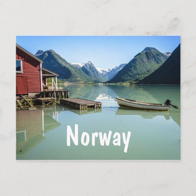 Paysage fjord en Norvège carte postale texte (Devant)