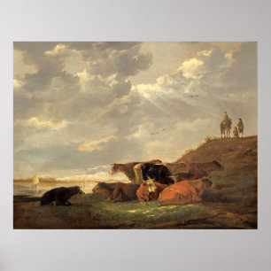 Paysage fluvial - Aelbert Cuyp Poster d'art