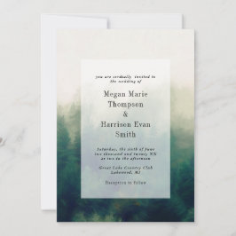 Paysage forestier peint Faire-part de mariage