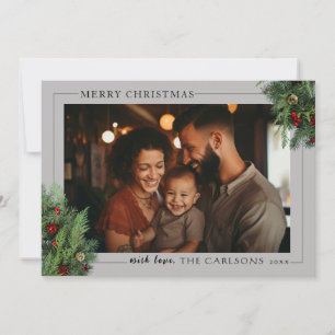 Paysage Grey Joyeux Carte photo de Noël