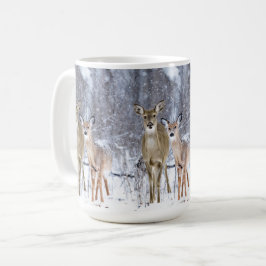 Paysage hivernal avec mug de Noël Cerfs de Virgini