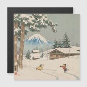 Paysage hivernal japonais - carte magnétique