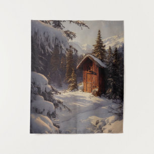 Paysage hivernal neige Tapisserie