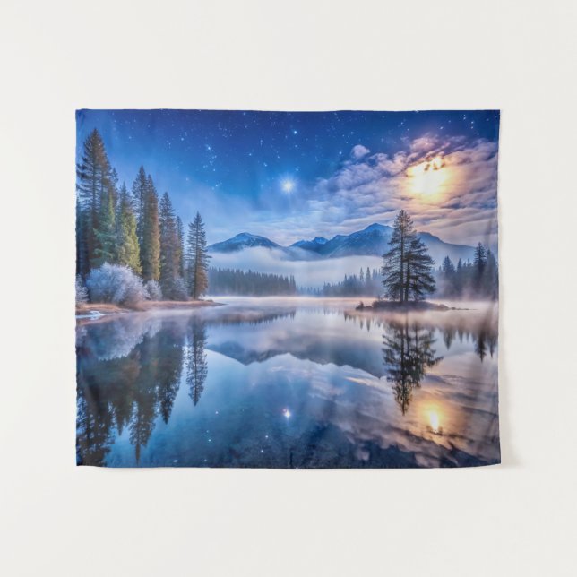 Paysage hivernal neige Tapisserie (Devant (Horizontal))