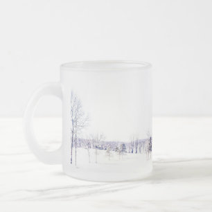 Paysage hivernal neigeux Mug à café à deux tons