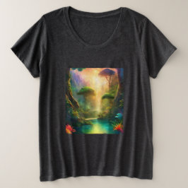 Paysage Imaginaire Couleurs vives Rivière T-Shirt