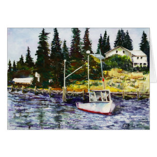 Paysage marin de pêche allant de peinture