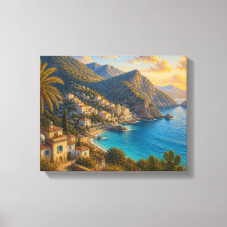 Paysage méditerranéen bleu époustouflant sur toile