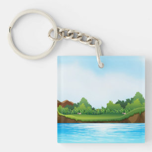 Paysage naturel avec réservoir de rivière-22805