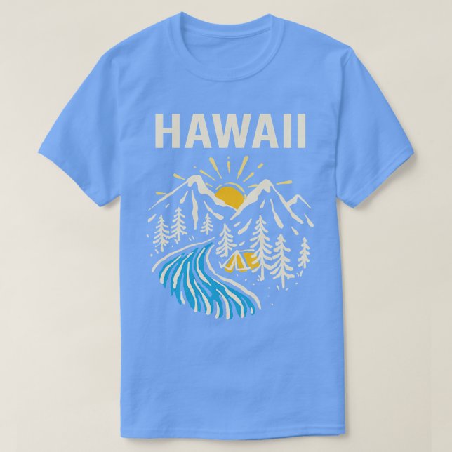 Paysage naturel vintage Hawaii TShirt (Design devant)