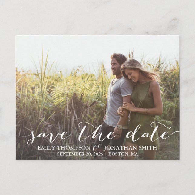 Paysage photo mariage Enregistrer la date carte po (Devant)