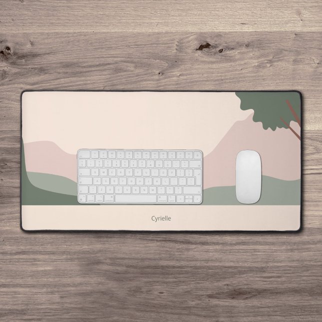Paysage serein minimal (Minimalist Serene Landscape Desk Mat)