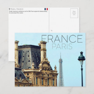 Paysage urbain de Paris, carte postale de voyage e