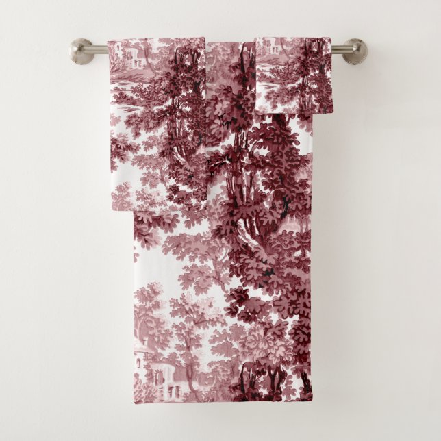 Paysage vintage Cottage Toile-Rose & Blanc (En situation)