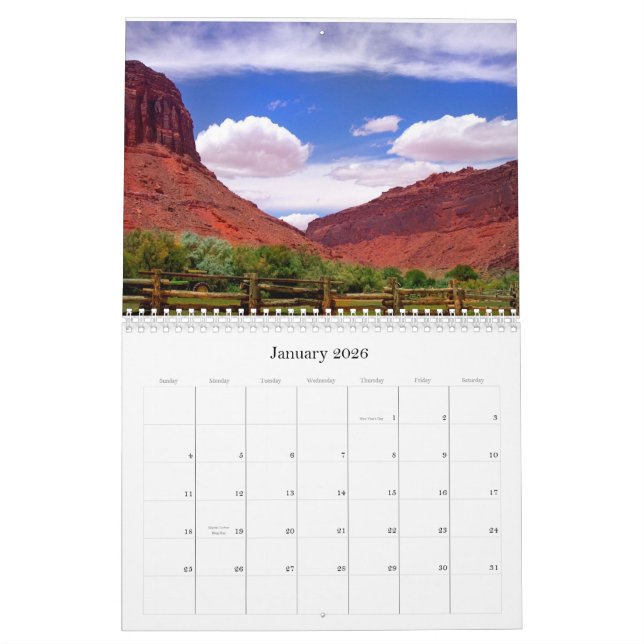 Paysages du calendrier sauvage de l'ouest 2013 (Jan 2026)