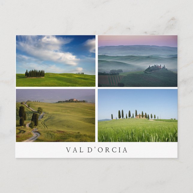 Paysages du Val d'Orcia collage carte postale (Devant)