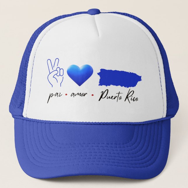 Paz Amor Puerto Rico Truckerkappe (Vorderseite)