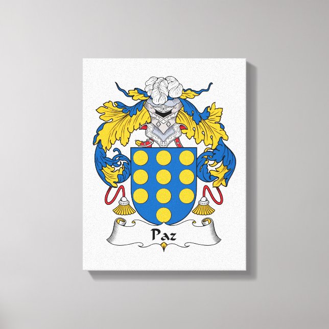 Paz Familienwappen Leinwanddruck (Vorderseite)