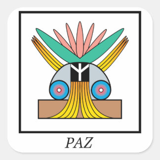 Paz (Friede) Symbol. Plejaren-Symbol für Frieden Quadratischer Aufkleber