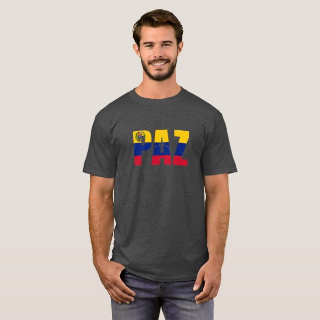 PAZ - Frieden - Venezuela-Krisen-Stützt-shirt T-Shirt (Vorne ganz)