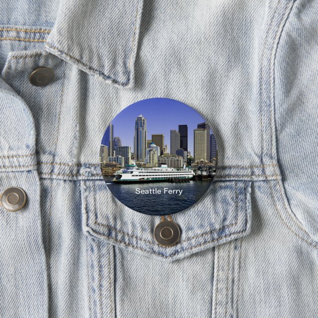 Pazifik Nordwest Seattle Ferry & Gebäude Button (Beispiel)