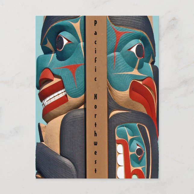 Pazifik-Totem-Postkarte Postkarte (Vorderseite)