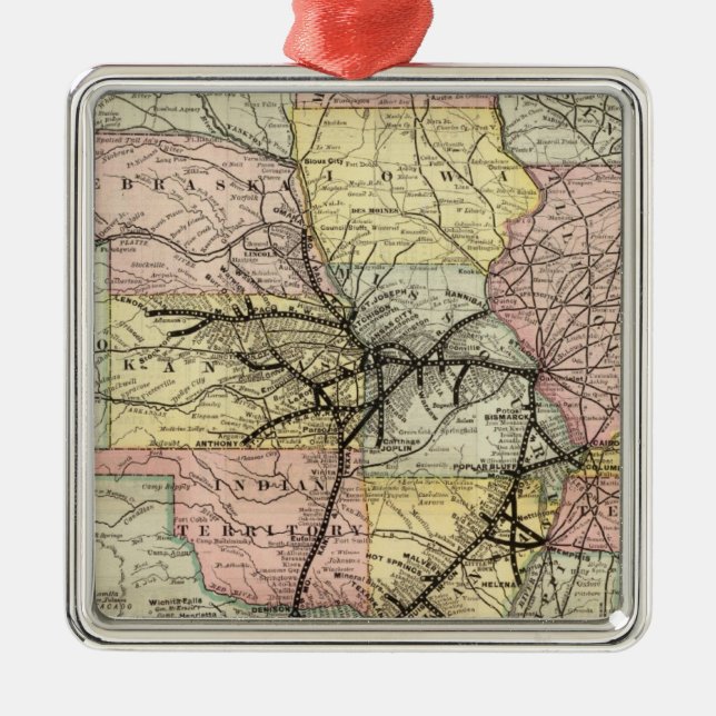 Pazifikbahn Missouri Silbernes Ornament (Vorne)