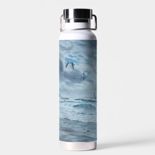 Pazifikküste, Küste, Strand, Möwen, Wellen Trinkflasche