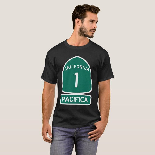 Pazifikküste-Landstraße PCH - Pacifica Dunkelheit T-Shirt (Vorne ganz)