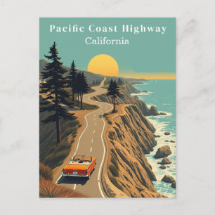 Pazifische Küste Highway California Vintage Küste Postkarte