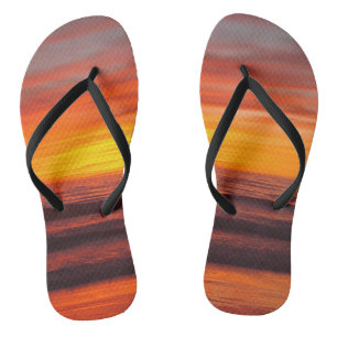 Pazifische Küste Orange und Gelb Sonnenuntergang ü Flip Flops