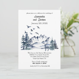 Pazifische Nordwest-Rocky-Berge Hochzeiten Einladung