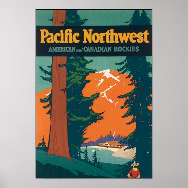 Pazifische Nordwestamerikaner und Kanadier-Rockies Poster (Vorne)