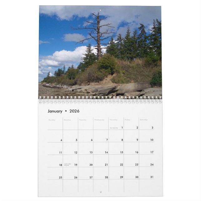Pazifische Nordwestbäume und Wälder Kalender (Jan 2026)