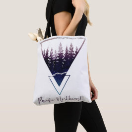Pazifische Nordwestkiefern-Baum-Silhouette Tasche